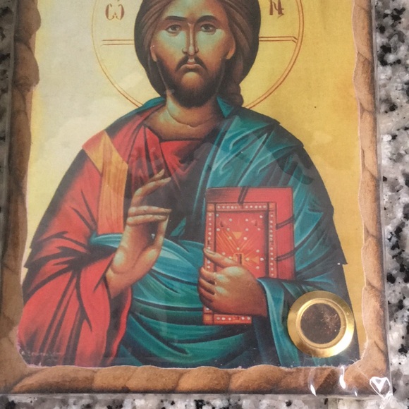 Holy Icon of Jesus - Solid Olive Wood, Gold Accents, Blessed by Russian Church - Picture 3 of 7